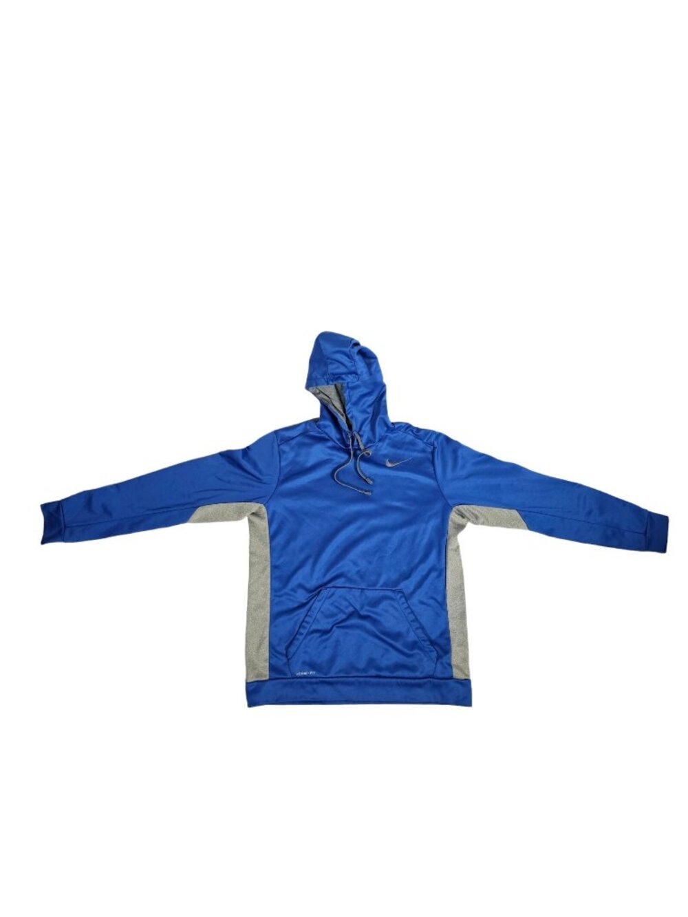 Nike Therma Fit Hoodie Size L Blue Grey Swoosh Logo